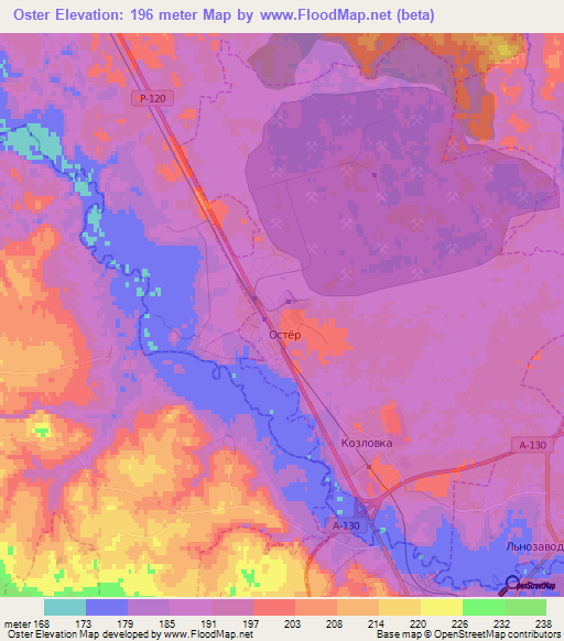 Oster,Russia Elevation Map