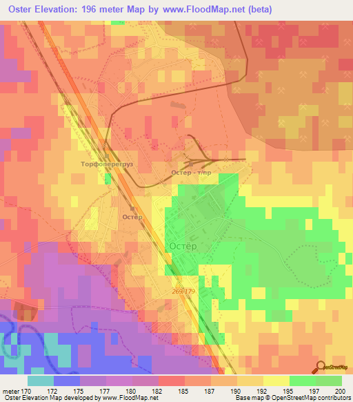 Oster,Russia Elevation Map