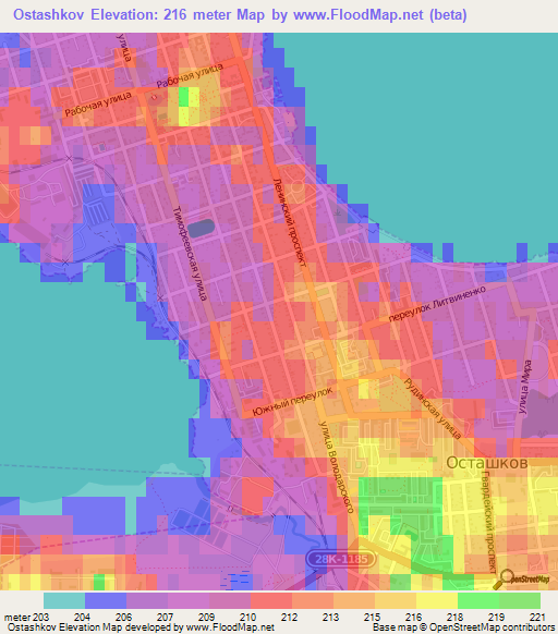 Ostashkov,Russia Elevation Map