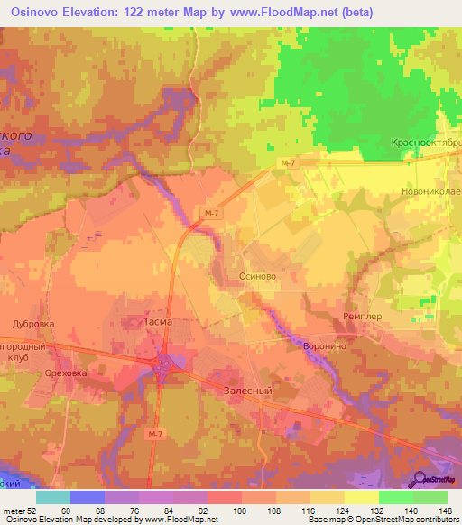 Osinovo,Russia Elevation Map