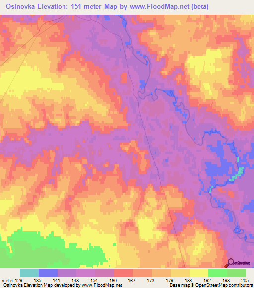 Osinovka,Russia Elevation Map