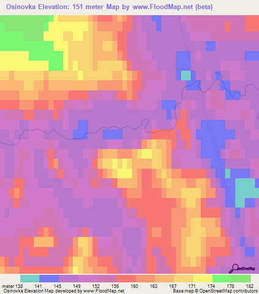 Osinovka,Russia Elevation Map