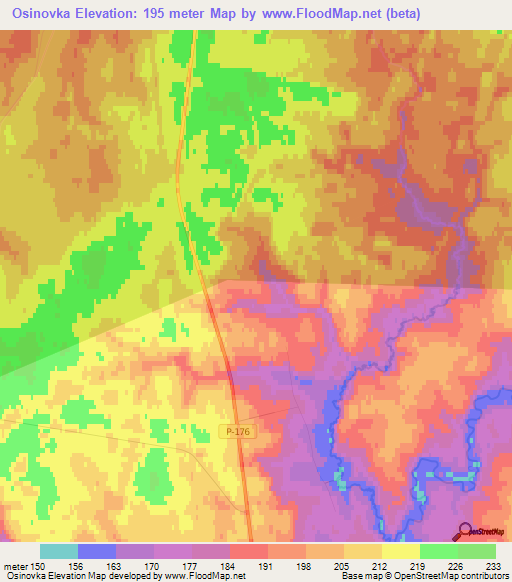 Osinovka,Russia Elevation Map