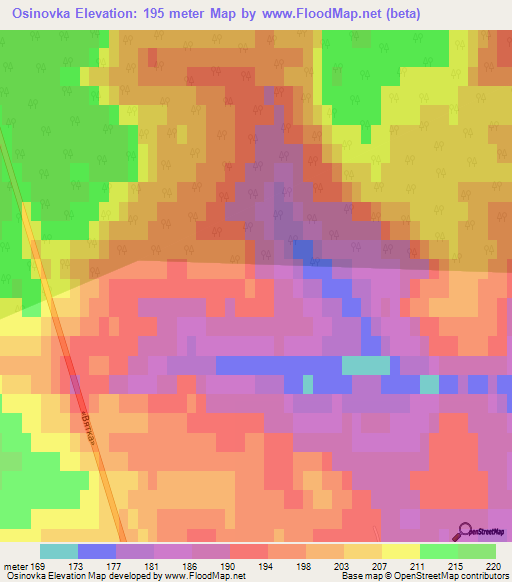 Osinovka,Russia Elevation Map