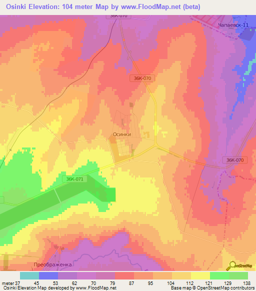 Osinki,Russia Elevation Map