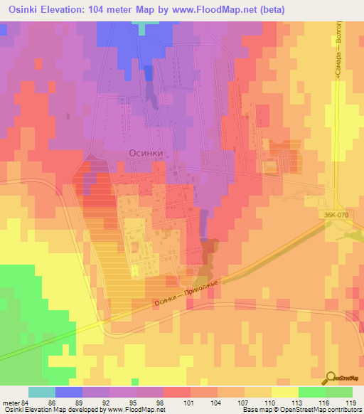 Osinki,Russia Elevation Map