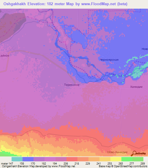 Oshgakhakh,Russia Elevation Map