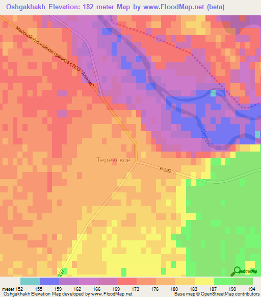 Oshgakhakh,Russia Elevation Map