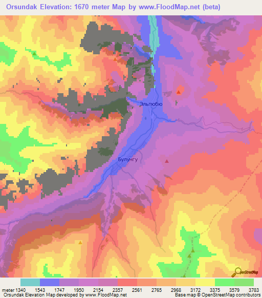 Orsundak,Russia Elevation Map