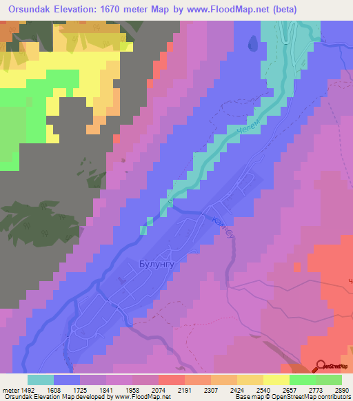 Orsundak,Russia Elevation Map