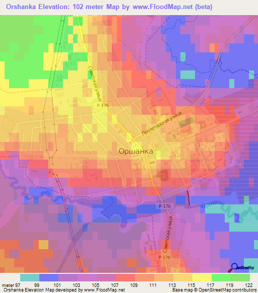 Orshanka,Russia Elevation Map