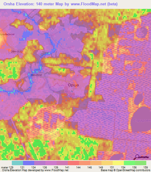 Orsha,Russia Elevation Map