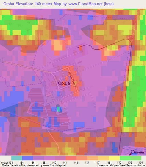 Orsha,Russia Elevation Map