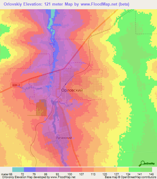 Orlovskiy,Russia Elevation Map