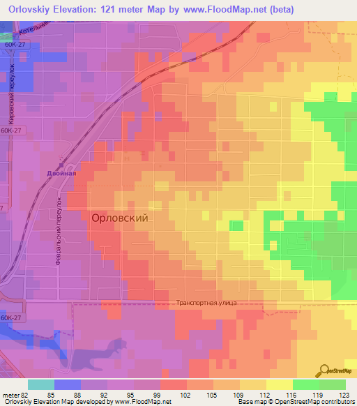 Orlovskiy,Russia Elevation Map