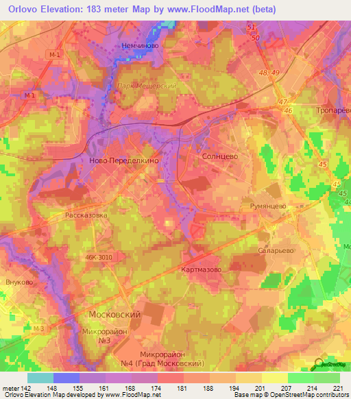 Orlovo,Russia Elevation Map