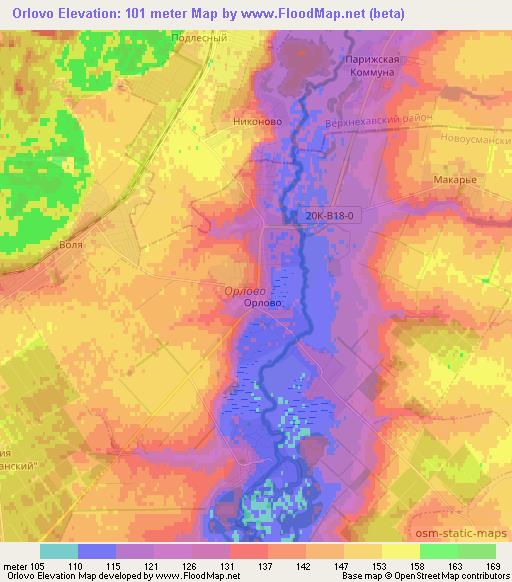 Orlovo,Russia Elevation Map