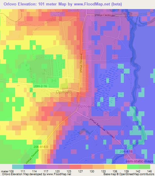 Orlovo,Russia Elevation Map