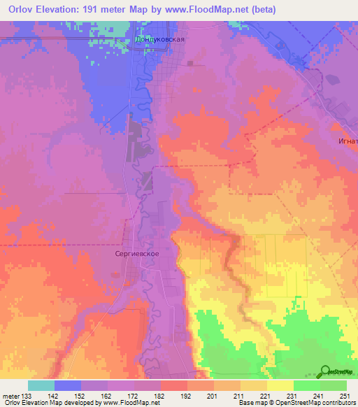 Orlov,Russia Elevation Map