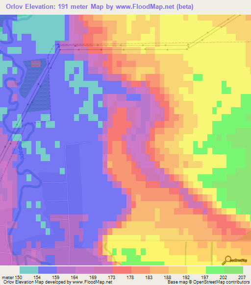 Orlov,Russia Elevation Map