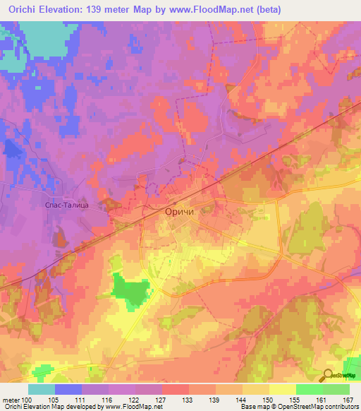 Orichi,Russia Elevation Map