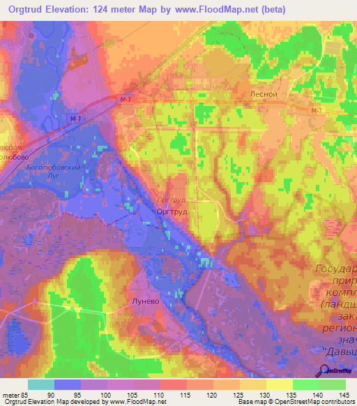 Orgtrud,Russia Elevation Map