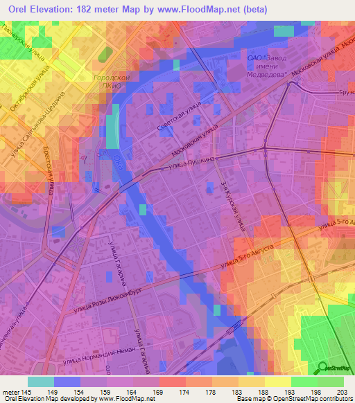 Orel,Russia Elevation Map