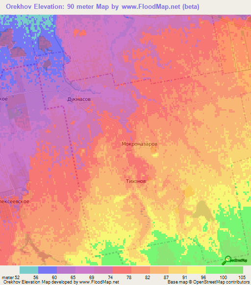 Orekhov,Russia Elevation Map