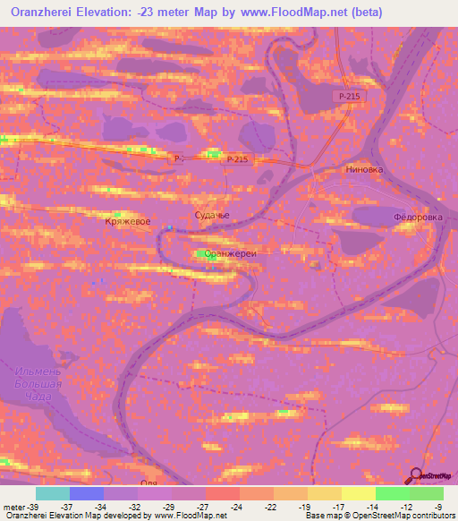 Oranzherei,Russia Elevation Map