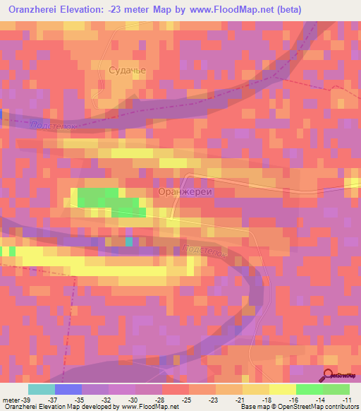 Oranzherei,Russia Elevation Map