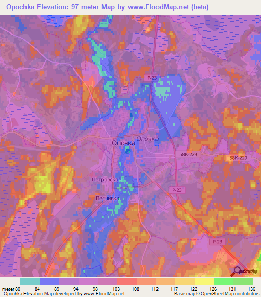 Opochka,Russia Elevation Map