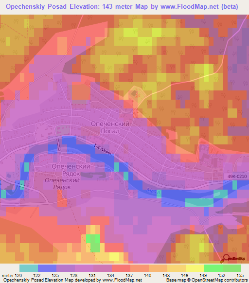 Opechenskiy Posad,Russia Elevation Map