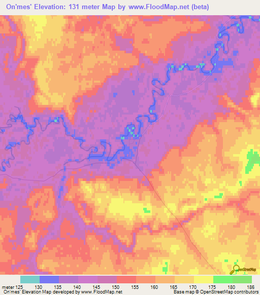 On'mes',Russia Elevation Map