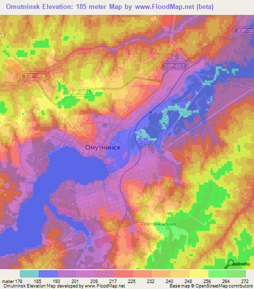 Omutninsk,Russia Elevation Map