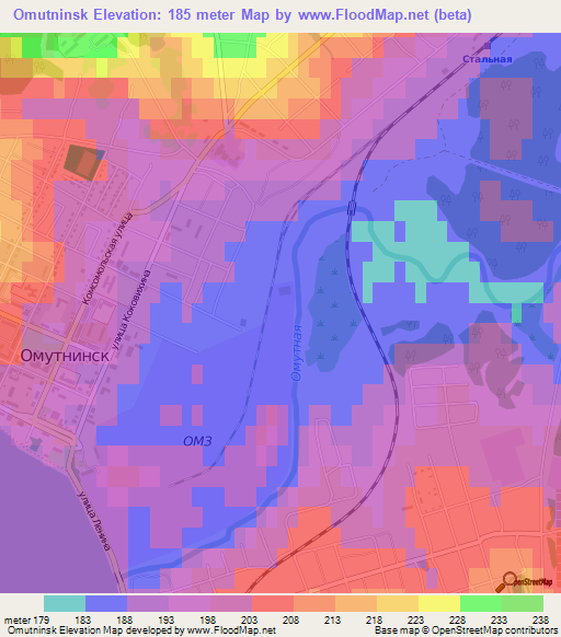 Omutninsk,Russia Elevation Map