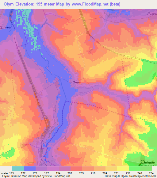 Olym,Russia Elevation Map