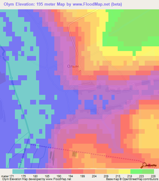 Olym,Russia Elevation Map