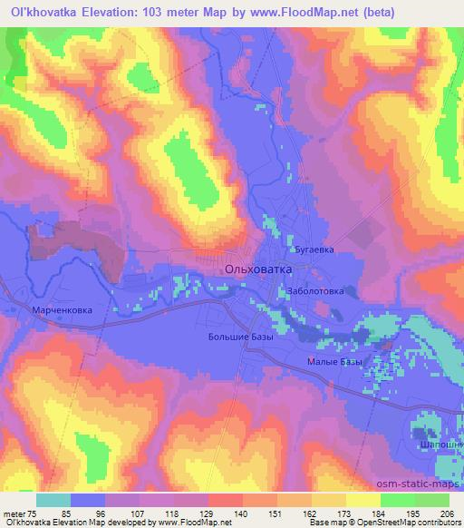 Ol'khovatka,Russia Elevation Map