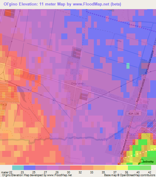 Ol'gino,Russia Elevation Map