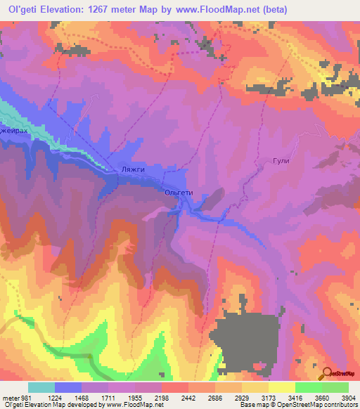 Ol'geti,Russia Elevation Map