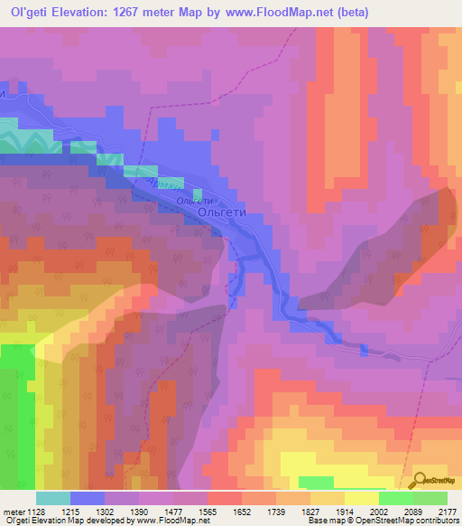 Ol'geti,Russia Elevation Map