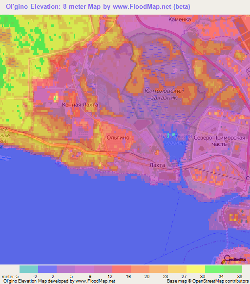 Ol'gino,Russia Elevation Map