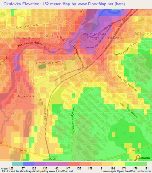 Okulovka,Russia Elevation Map