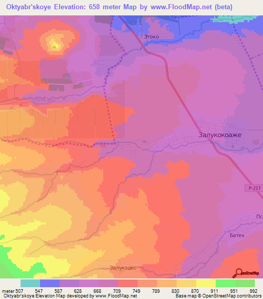 Oktyabr'skoye,Russia Elevation Map