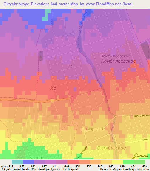 Oktyabr'skoye,Russia Elevation Map