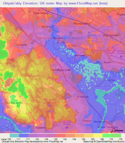 Oktyabr'skiy,Russia Elevation Map