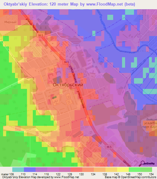 Oktyabr'skiy,Russia Elevation Map