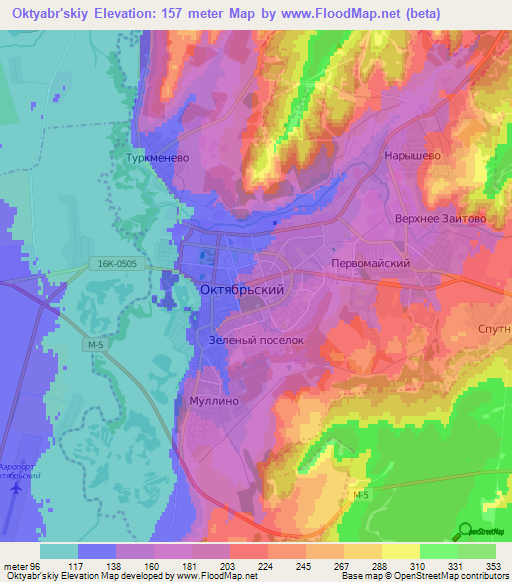 Oktyabr'skiy,Russia Elevation Map