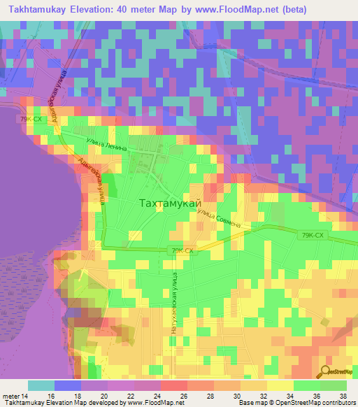 Takhtamukay,Russia Elevation Map