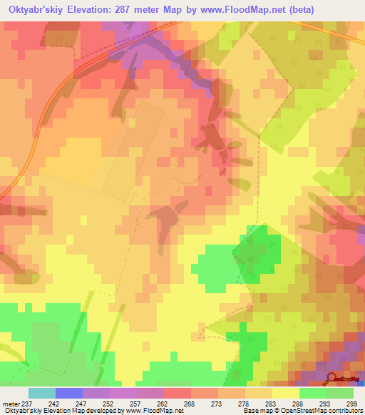 Oktyabr'skiy,Russia Elevation Map